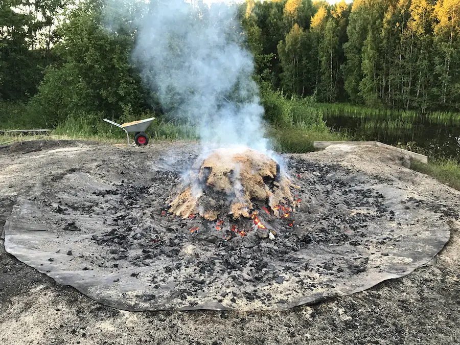 Tervahaudan loppuvaihe, hiilten poltto